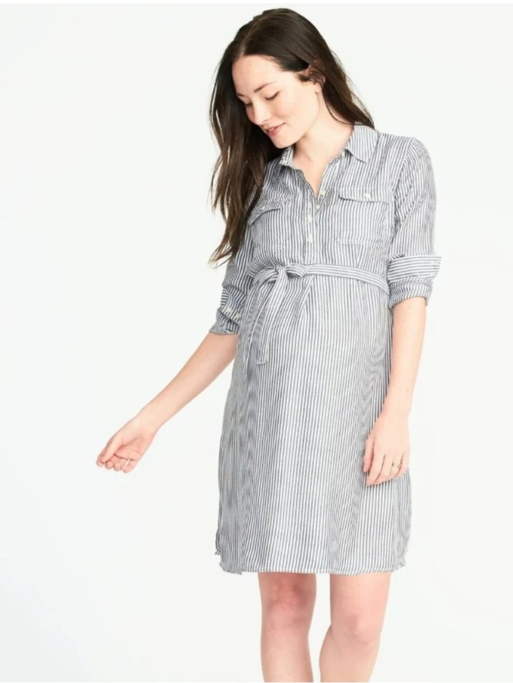Old Navy Maternity Shirt Dress - Striped, M